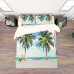 3D Coconut Tree Sea Hammock Quilt Cover Set Bedding Set Pillowcases 25- Jess Art Decoration