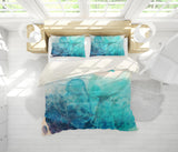 3D Blue Watercolor Quilt Cover Set Bedding Set Pillowcases 109- Jess Art Decoration