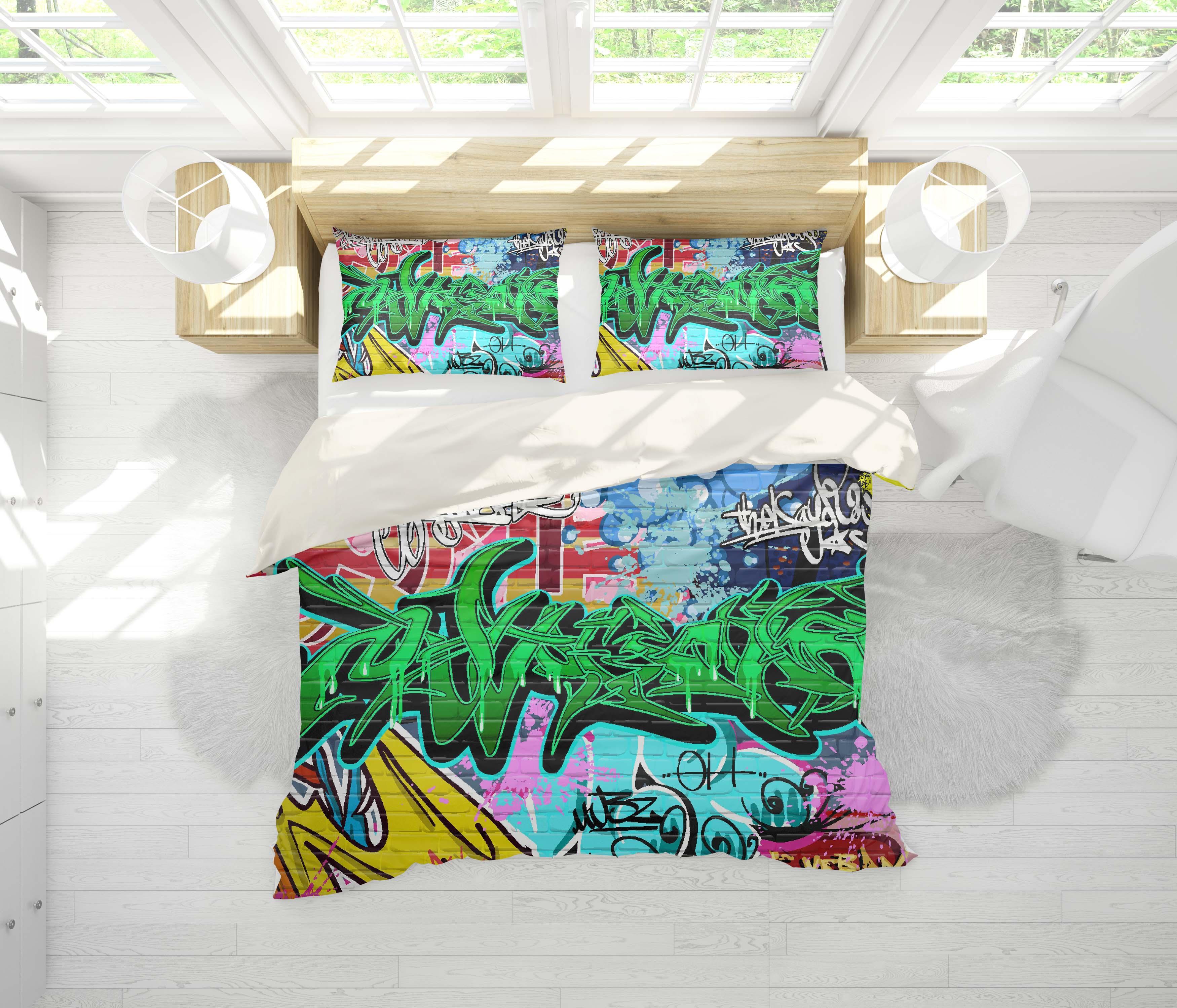 3D Graffiti Quilt Cover Set Bedding Set Pillowcases 108- Jess Art Decoration