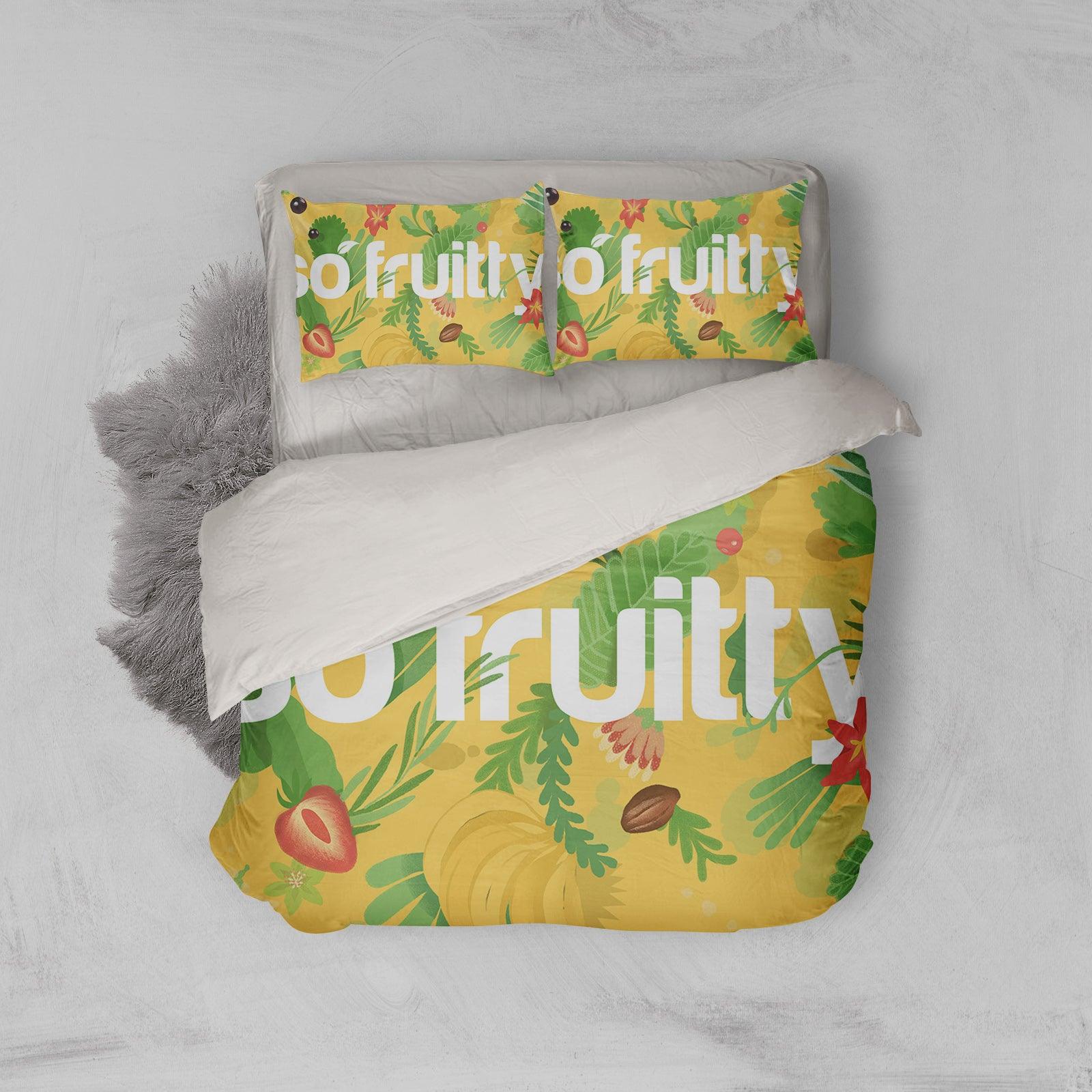 3D Strawberry Green Leaf Quilt Cover Set Bedding Set Pillowcases 130- Jess Art Decoration