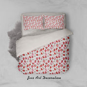 3D White Red Strawberry Quilt Cover Set Bedding Set Pillowcases 20- Jess Art Decoration