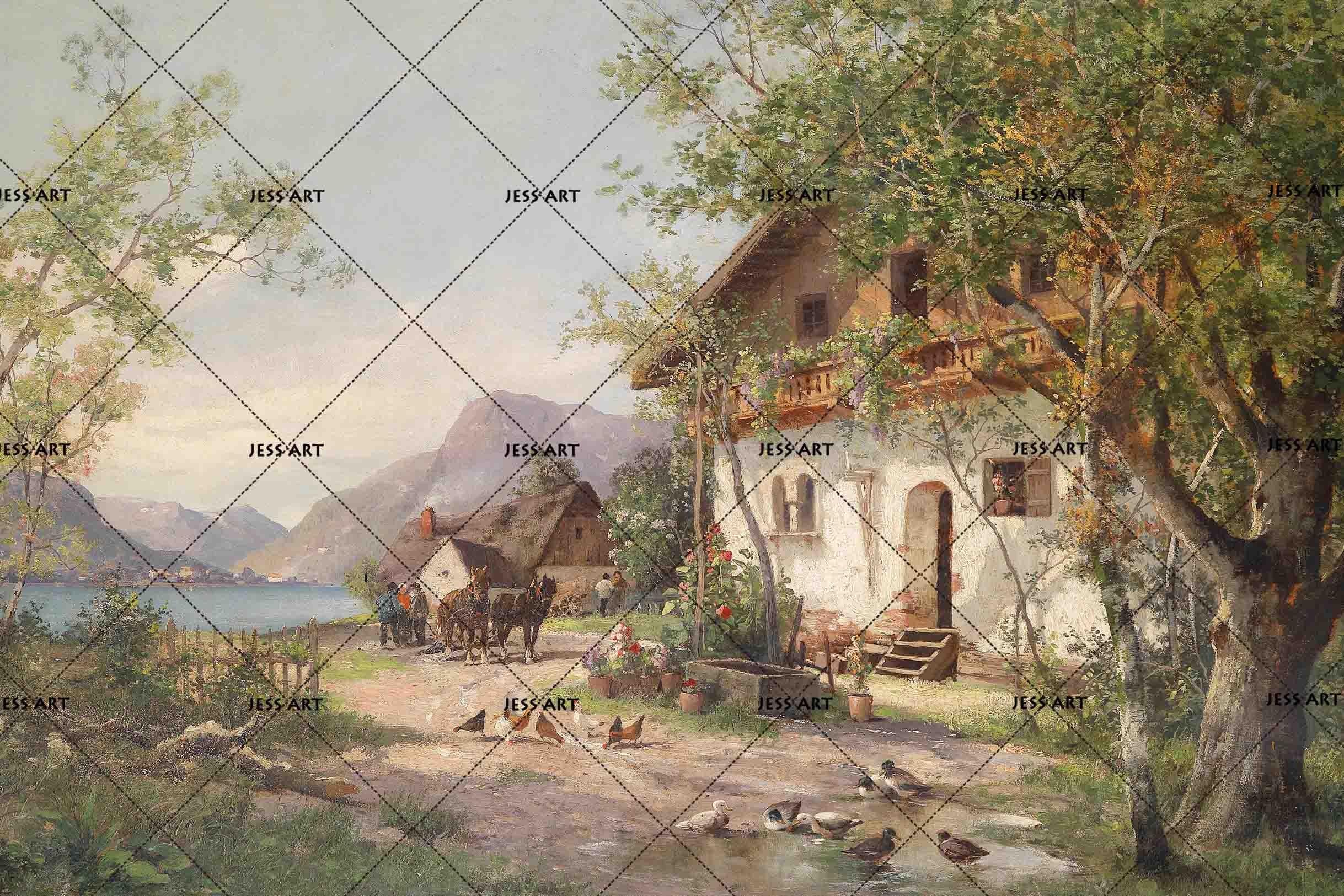 3D Countryside Oil Painting Wall Mural Wallpaper 13- Jess Art Decoration