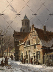 3D European Village Oil Painting Wall Mural Wallpaper 98- Jess Art Decoration