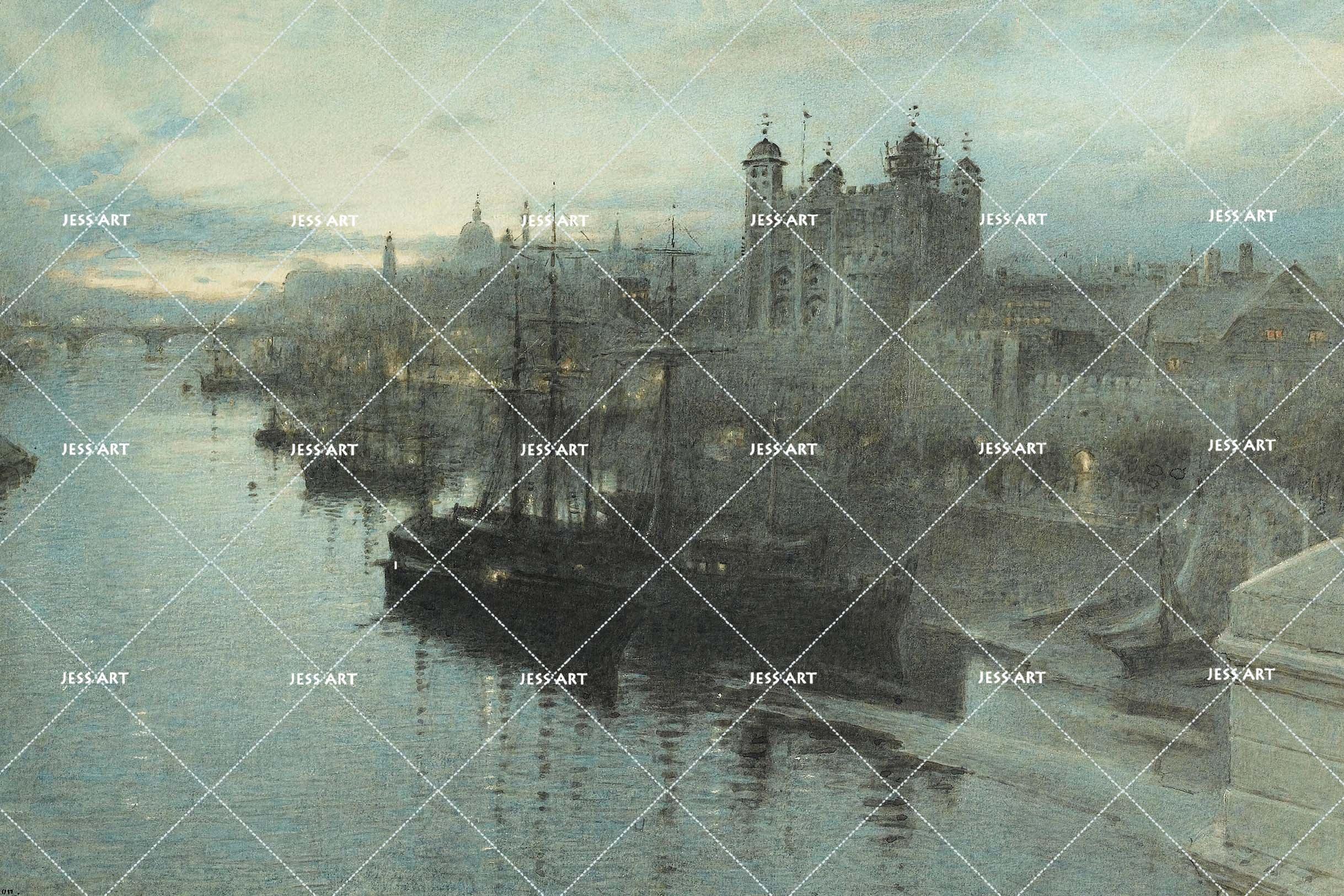 3D Canal Castle Oil Painting Wall Mural Wallpaper 31- Jess Art Decoration