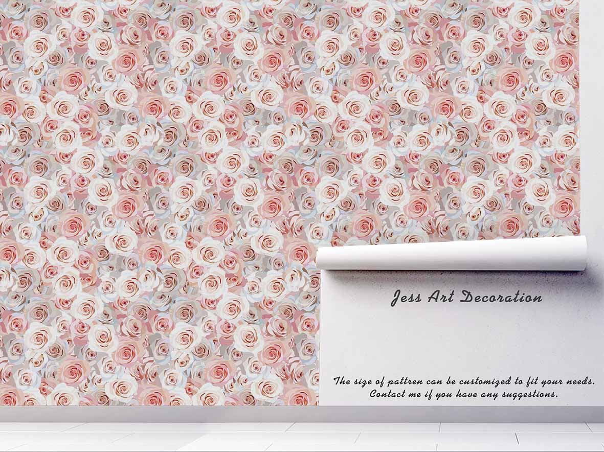 3D Pink Rose Floral Wall Mural Wallpaper SF06- Jess Art Decoration