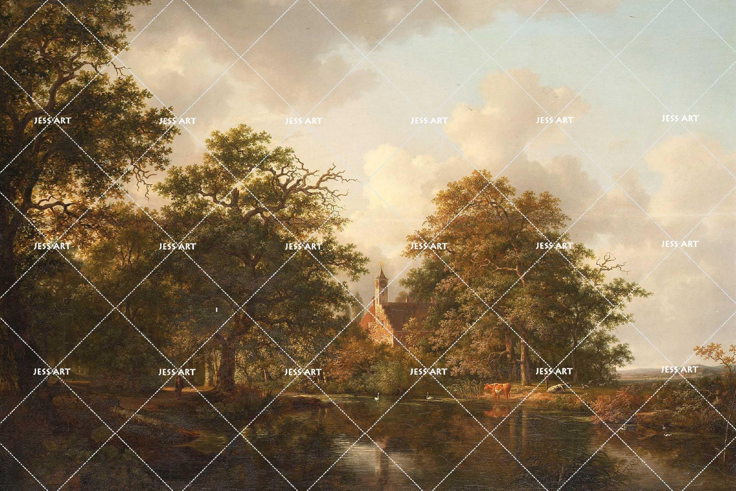 3D European Retro Oil Painting Wall Mural Wallpaper 6- Jess Art Decoration