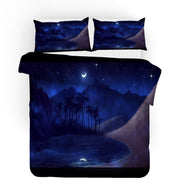 3D Moon Night Forest Quilt Cover Set Bedding Set Pillowcases 74- Jess Art Decoration