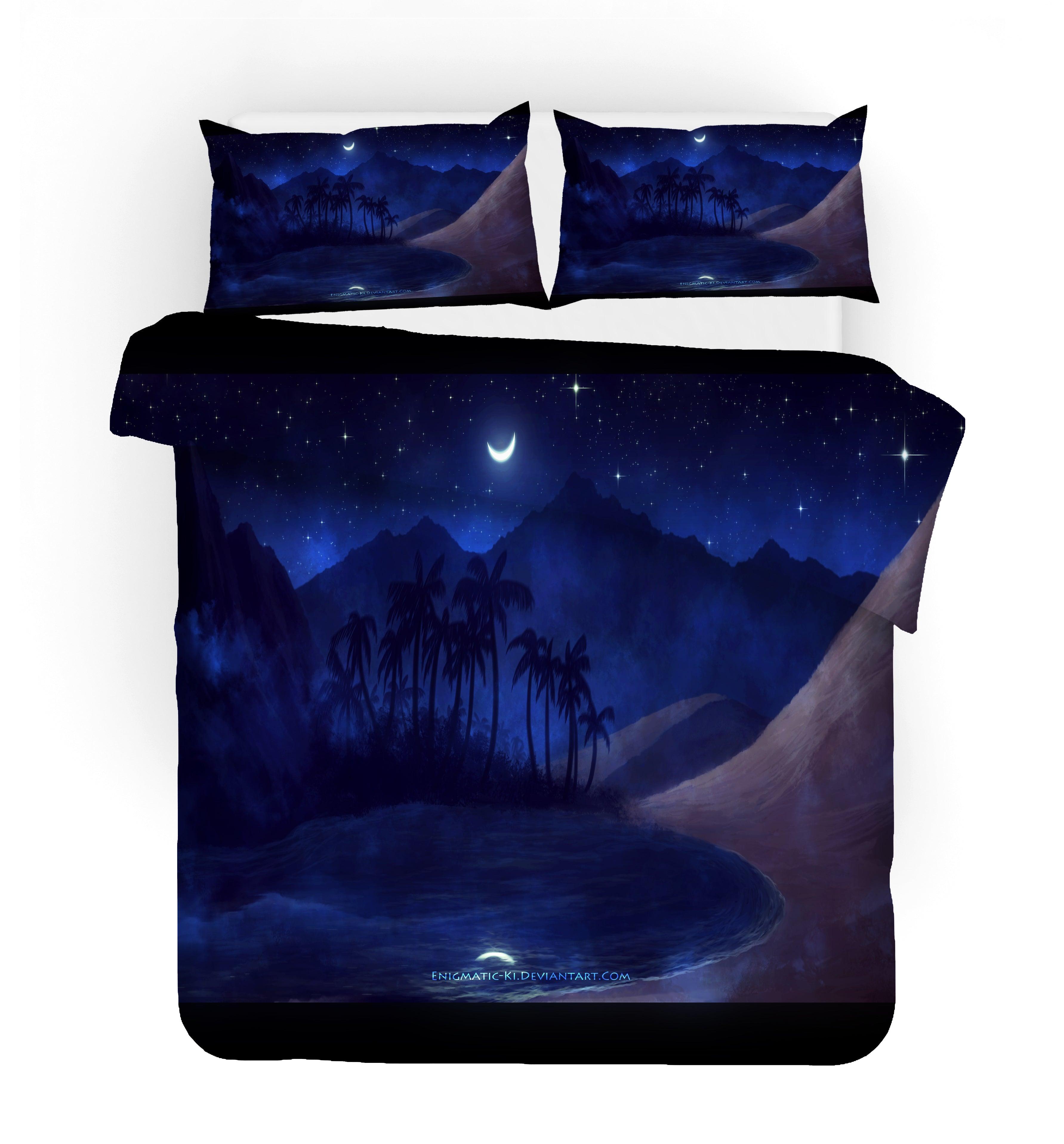 3D Moon Night Forest Quilt Cover Set Bedding Set Pillowcases 74- Jess Art Decoration