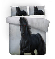 3D Black Horse Quilt Cover Set Bedding Set Pillowcases 36- Jess Art Decoration