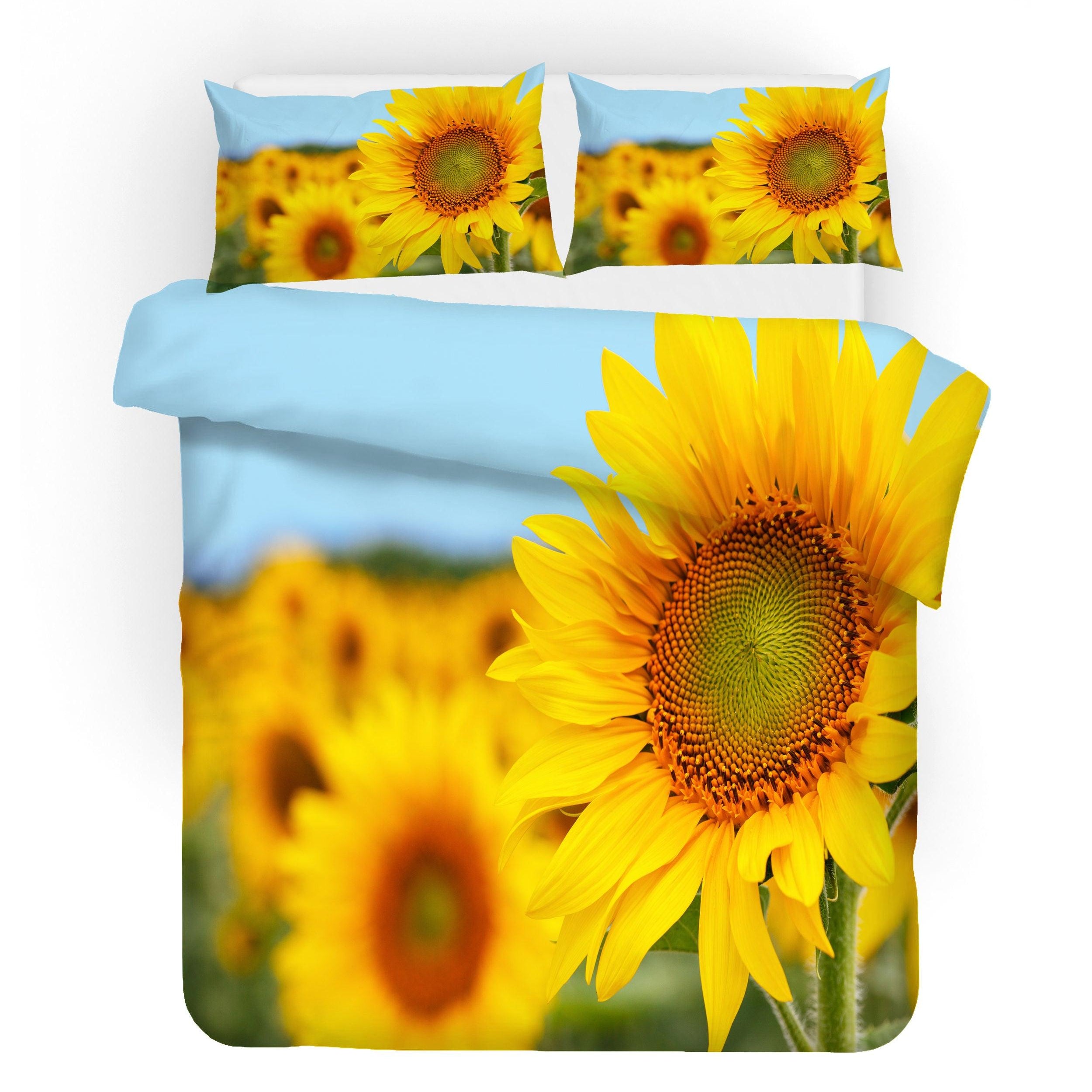 3D Watercolor Sunflower Quilt Cover Set Bedding Set Pillowcases 107- Jess Art Decoration