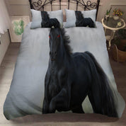 3D Black Horse Quilt Cover Set Bedding Set Pillowcases 36- Jess Art Decoration