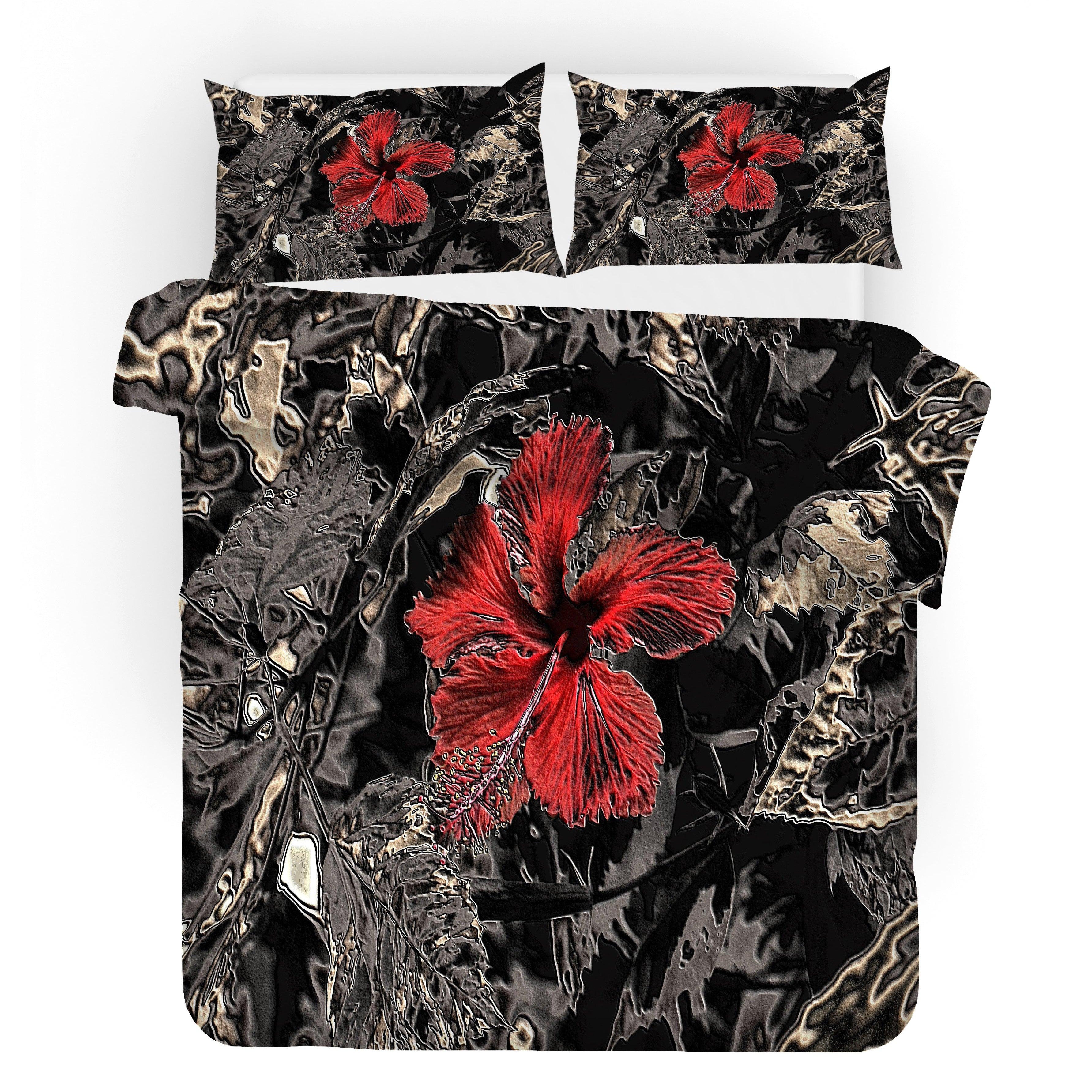 3D Dark Red Floral Quilt Cover Set Bedding Set Pillowcases 77- Jess Art Decoration