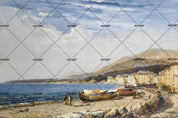 3D european beach scenery oil painting wall mural wallpaper 41- Jess Art Decoration