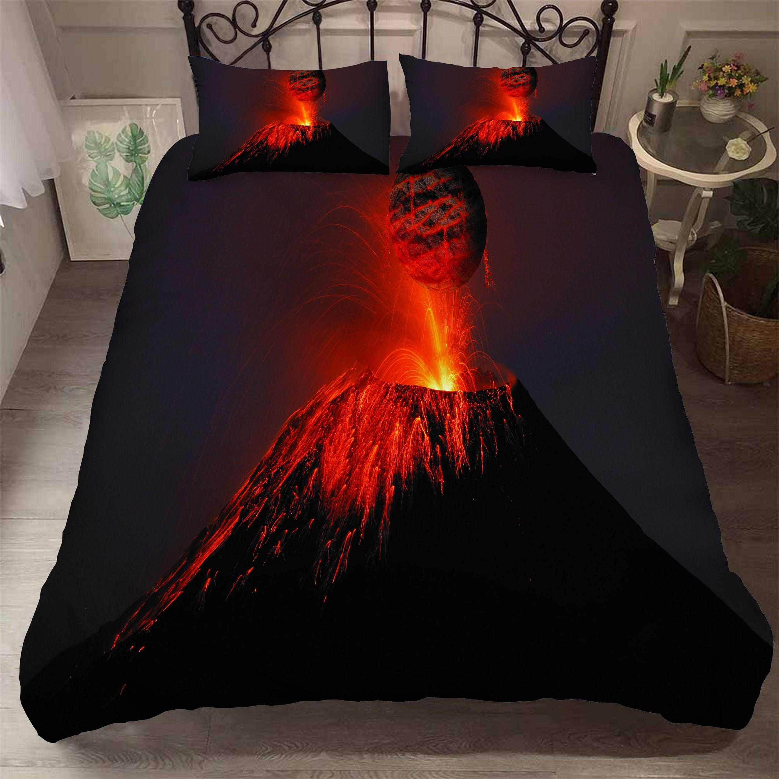 3D Volcanic Eruptions Quilt Cover Set Bedding Set Pillowcases 57- Jess Art Decoration