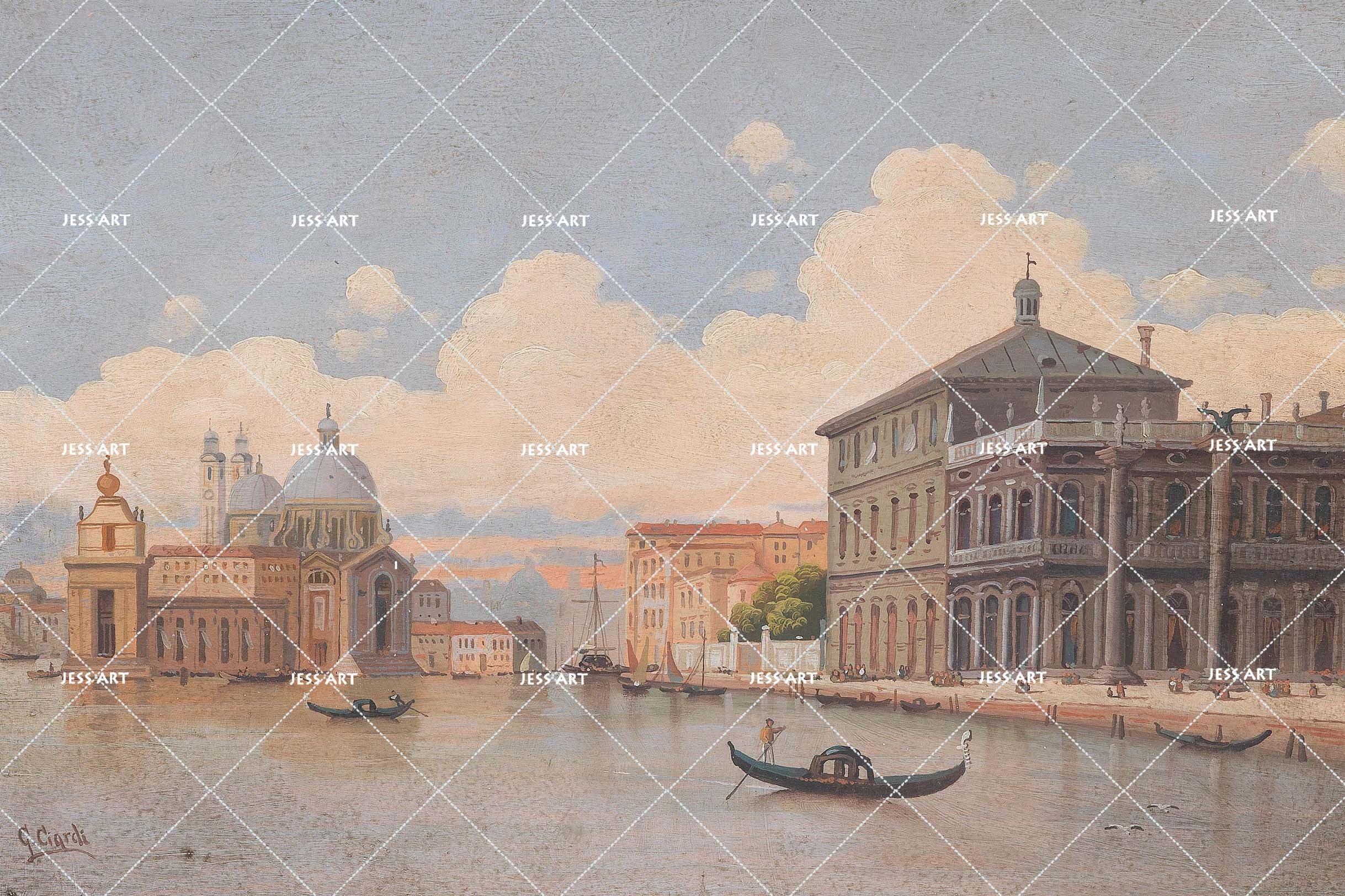 3D ancient european city canal oil painting wall mural wallpaper 47- Jess Art Decoration