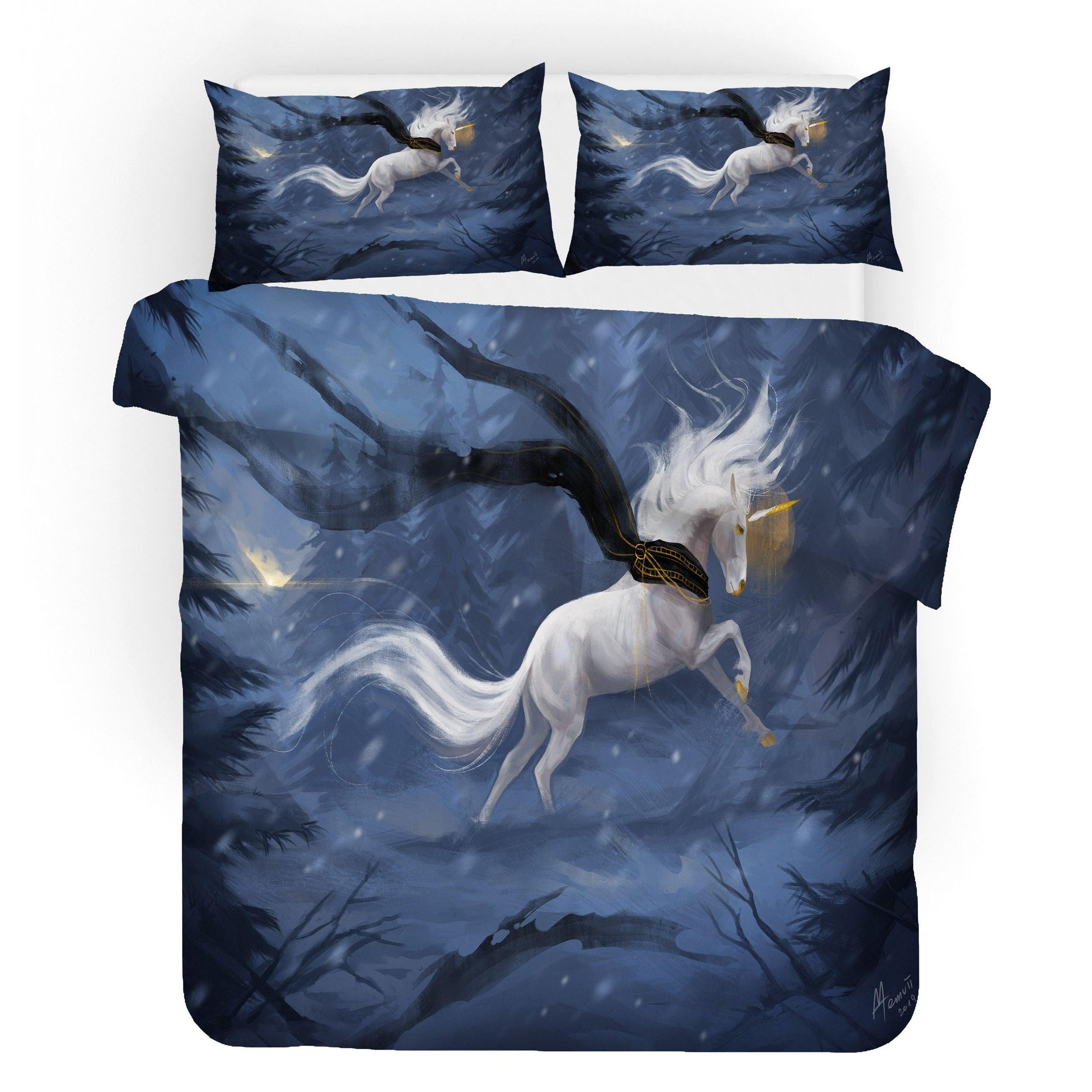 3D White Myth Horse Quilt Cover Set Bedding Set Pillowcases 42- Jess Art Decoration