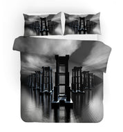 3D Black Lake Building Quilt Cover Set Bedding Set Pillowcases 59- Jess Art Decoration