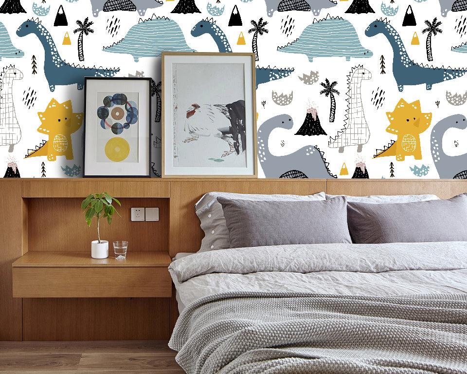 3D Cartoon Dinosaur Wall Mural Wallpaper 9- Jess Art Decoration