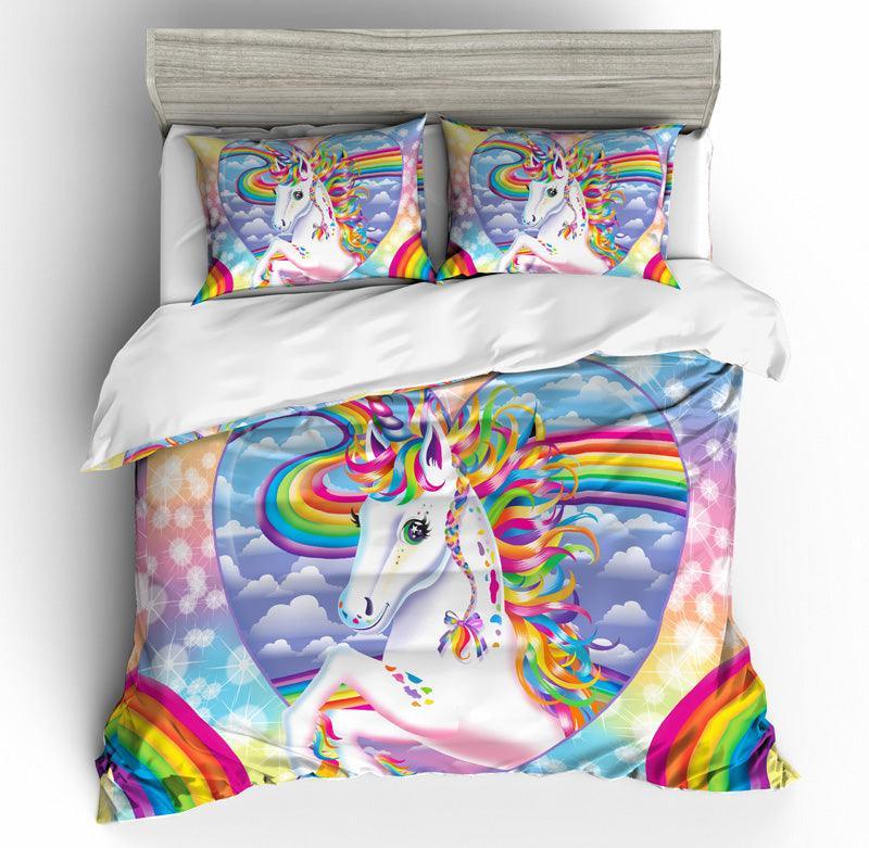 3D Rainbow Unicorn Quilt Cover Set Bedding Set Pillowcases 17- Jess Art Decoration