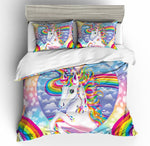 3D Rainbow Unicorn Quilt Cover Set Bedding Set Pillowcases 17- Jess Art Decoration