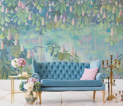 3D Flowering Forest Dreamlike Wall Mural Removable 136- Jess Art Decoration