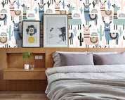 3D Color Cartoon Alpaca Wall Mural Wallpaper 11- Jess Art Decoration