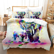3D Watercolor Elephant Quilt Cover Set Bedding Set Pillowcases 131- Jess Art Decoration