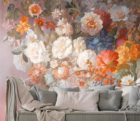 3D Oil Painting Gorgeous Floral Wall Mural Removable 115- Jess Art Decoration