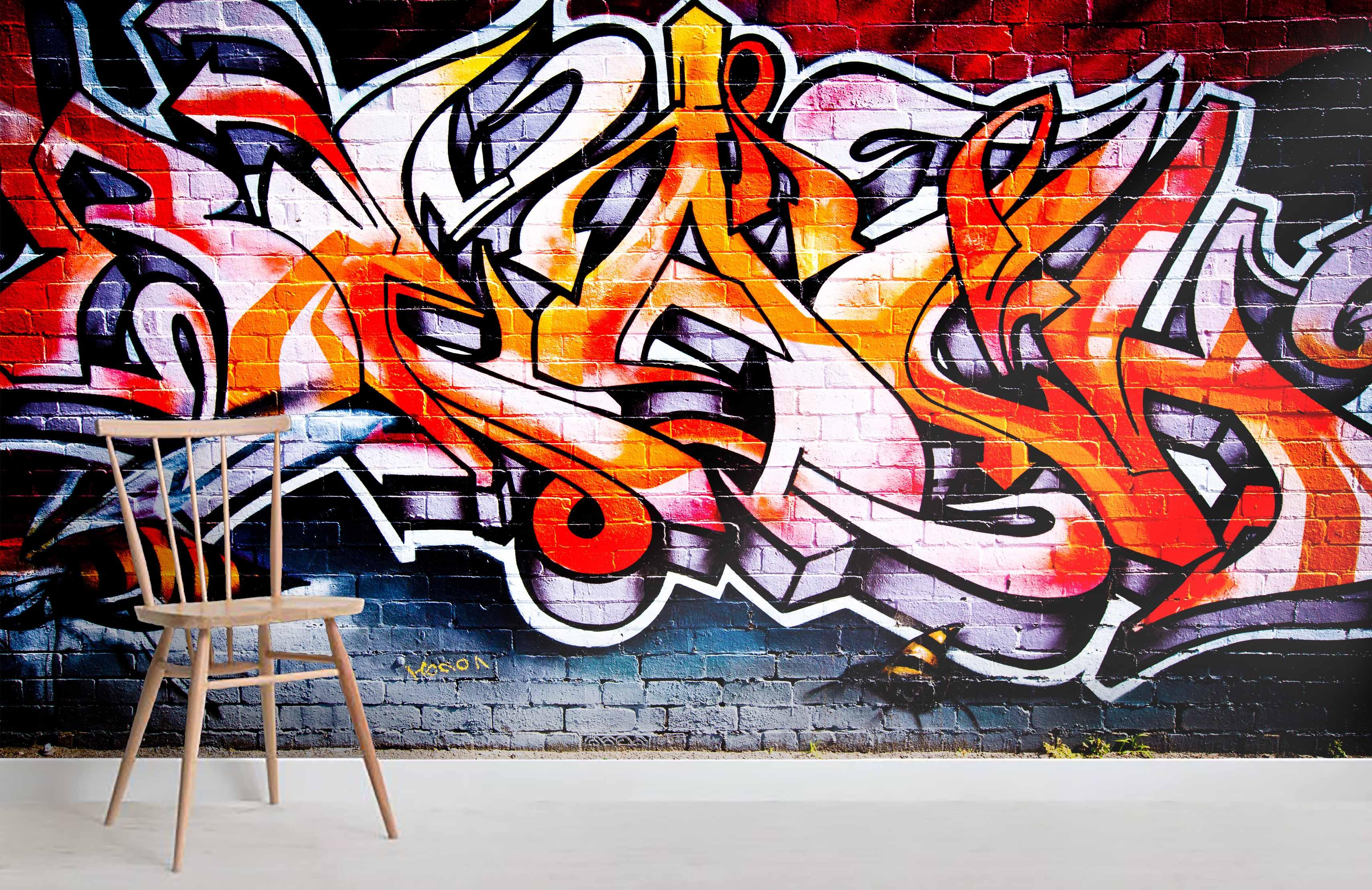 3D Colorful Graffiti Wall Mural Wallpaper 8- Jess Art Decoration