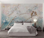 3D Oil Painting Birds Flowering Tree Wall Mural Removable 127- Jess Art Decoration