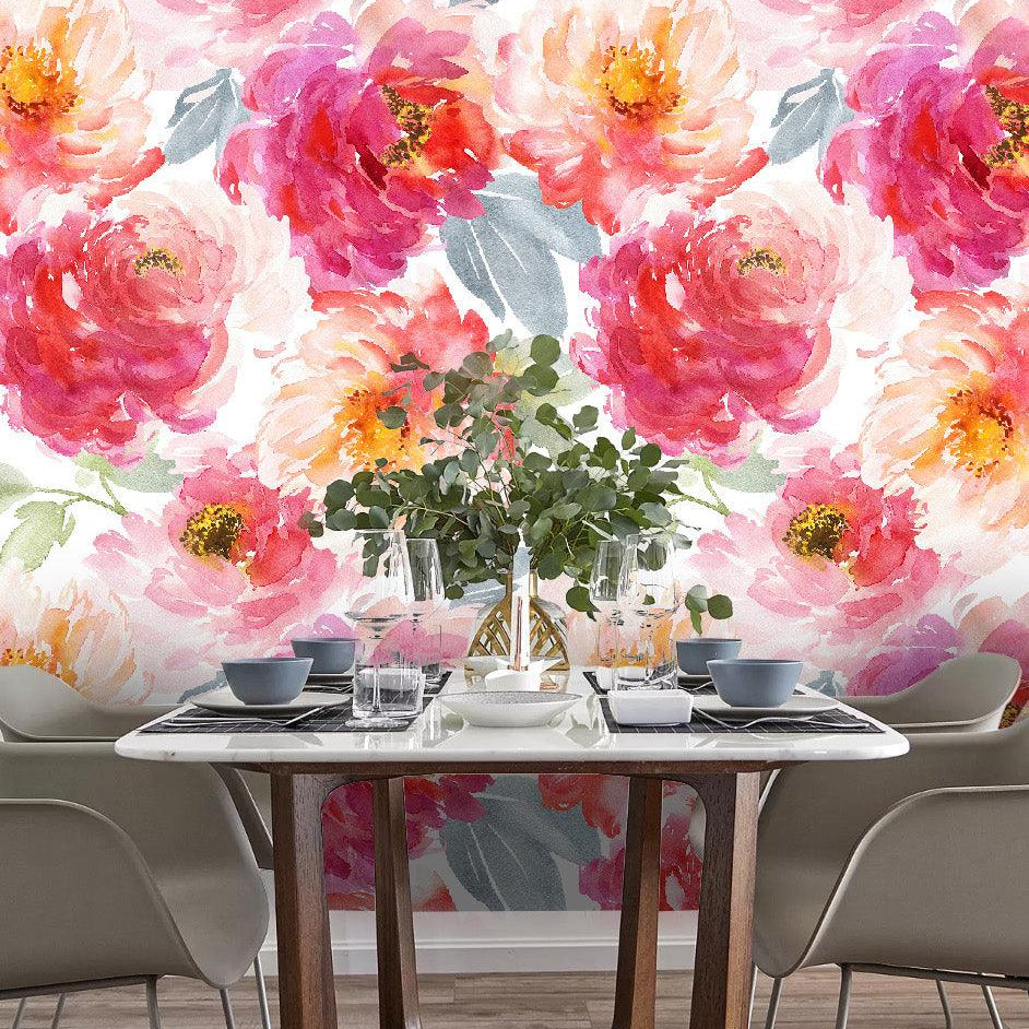 3D Gorgeous Watercolor Floral Wall Mural Wallpaper 01- Jess Art Decoration