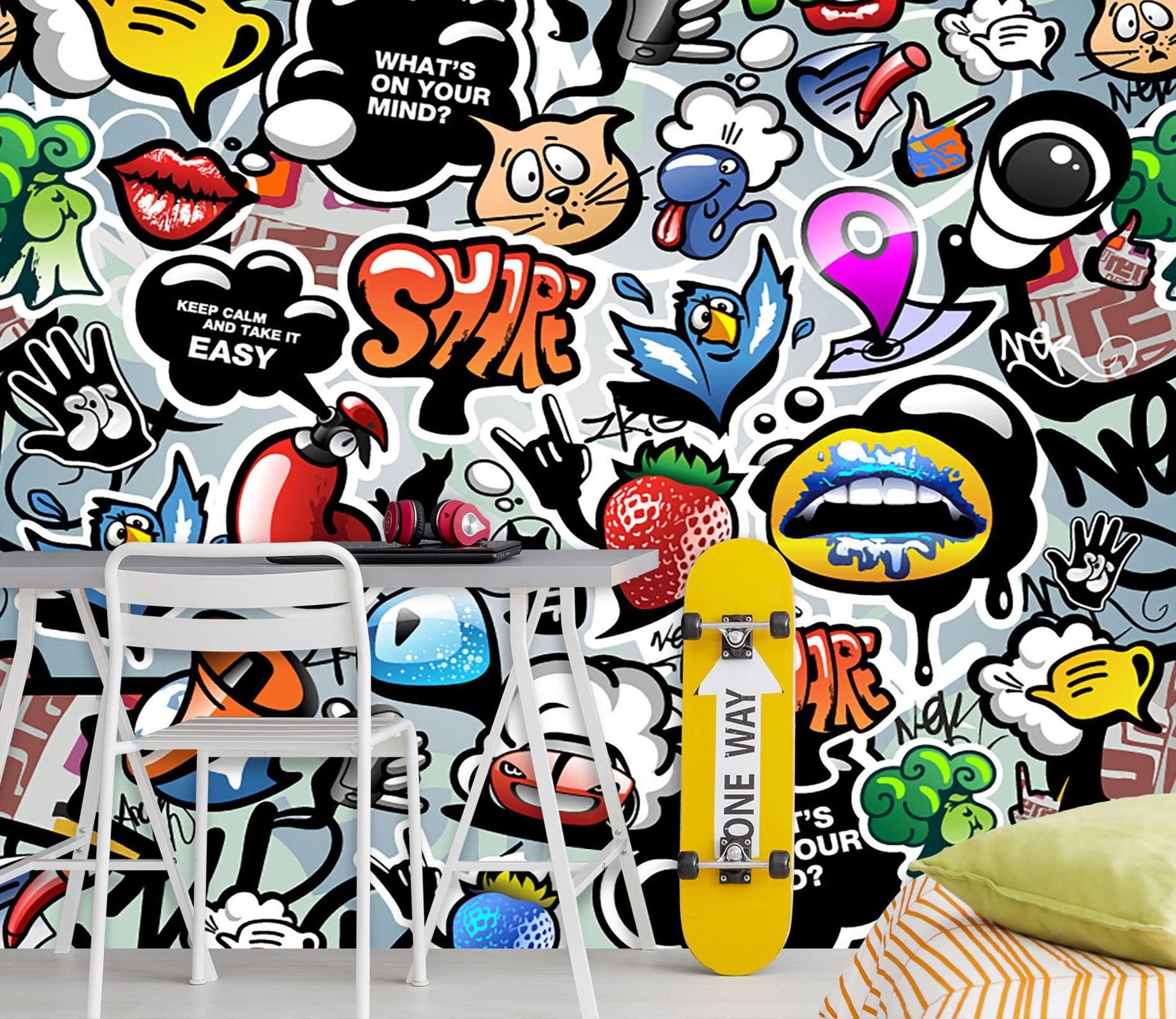 3D trumpet strawberry 122 wall murals- Jess Art Decoration