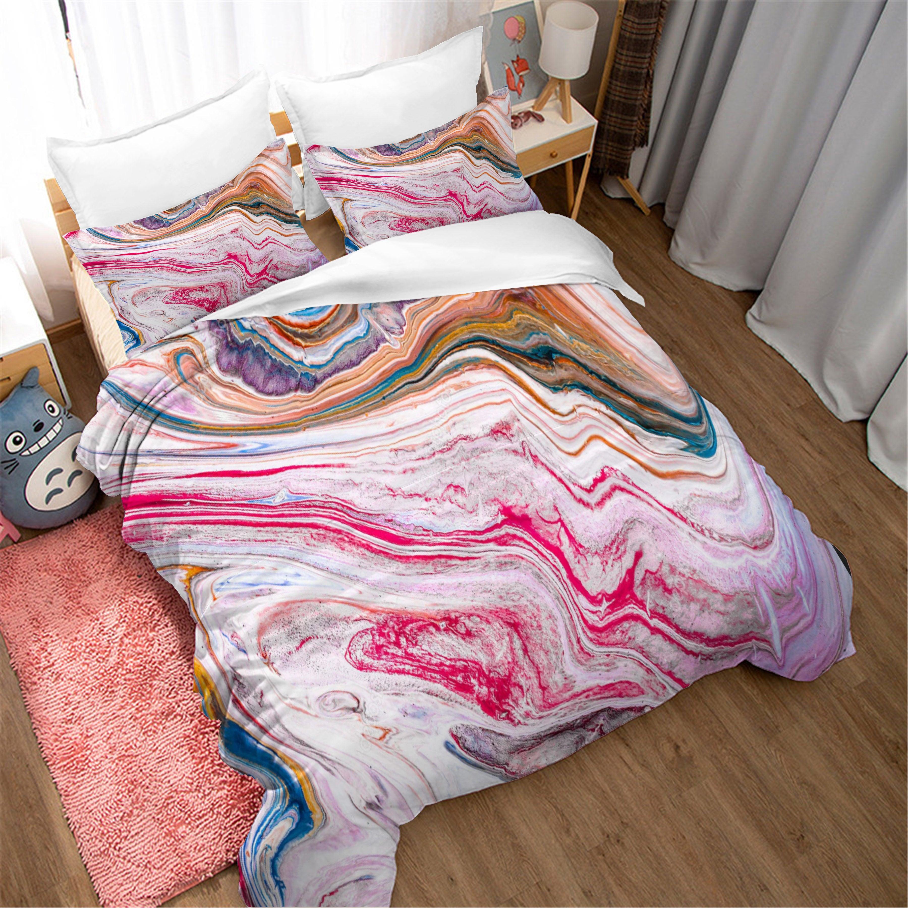 3D Colored Fluid Pattern Quilt Cover Set Bedding Set Duvet Cover Pillowcases 64- Jess Art Decoration