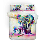 3D Watercolor Elephant Quilt Cover Set Bedding Set Pillowcases 131- Jess Art Decoration