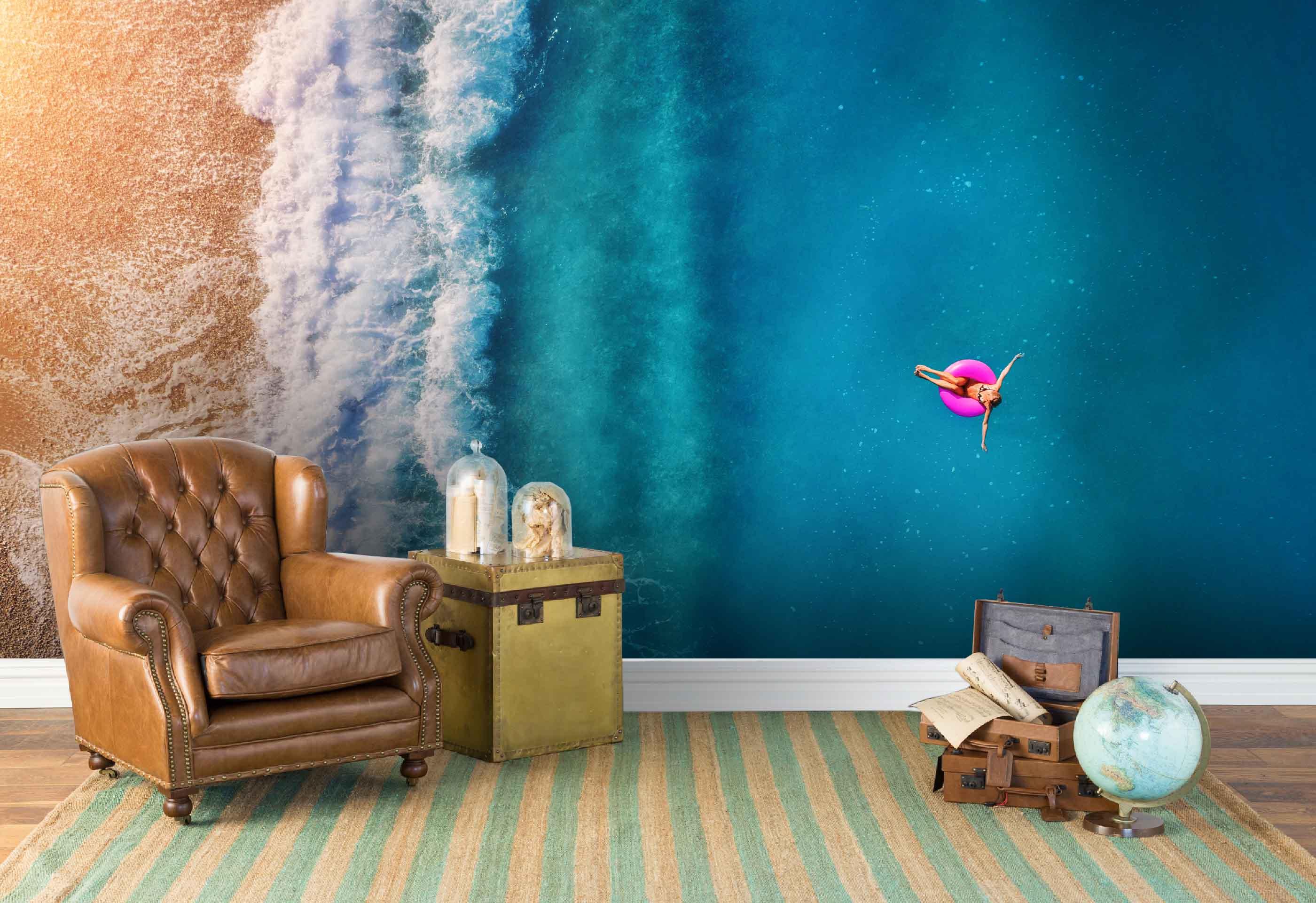 3D Blue Sea Beach Wall Mural Wallpaper 109- Jess Art Decoration