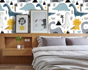 3D Cartoon Lovely Dinosaur Wall Mural Wallpaper 08- Jess Art Decoration