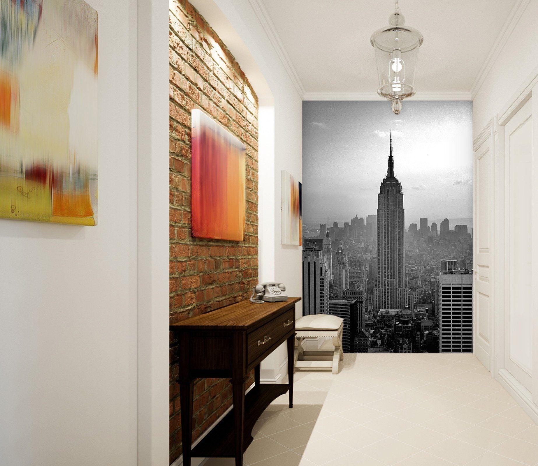 3D black and white city 113 wall murals- Jess Art Decoration