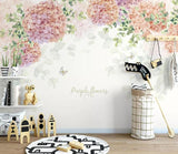 3D Partysu Hydrangea Floral Wall Mural Removable 181- Jess Art Decoration