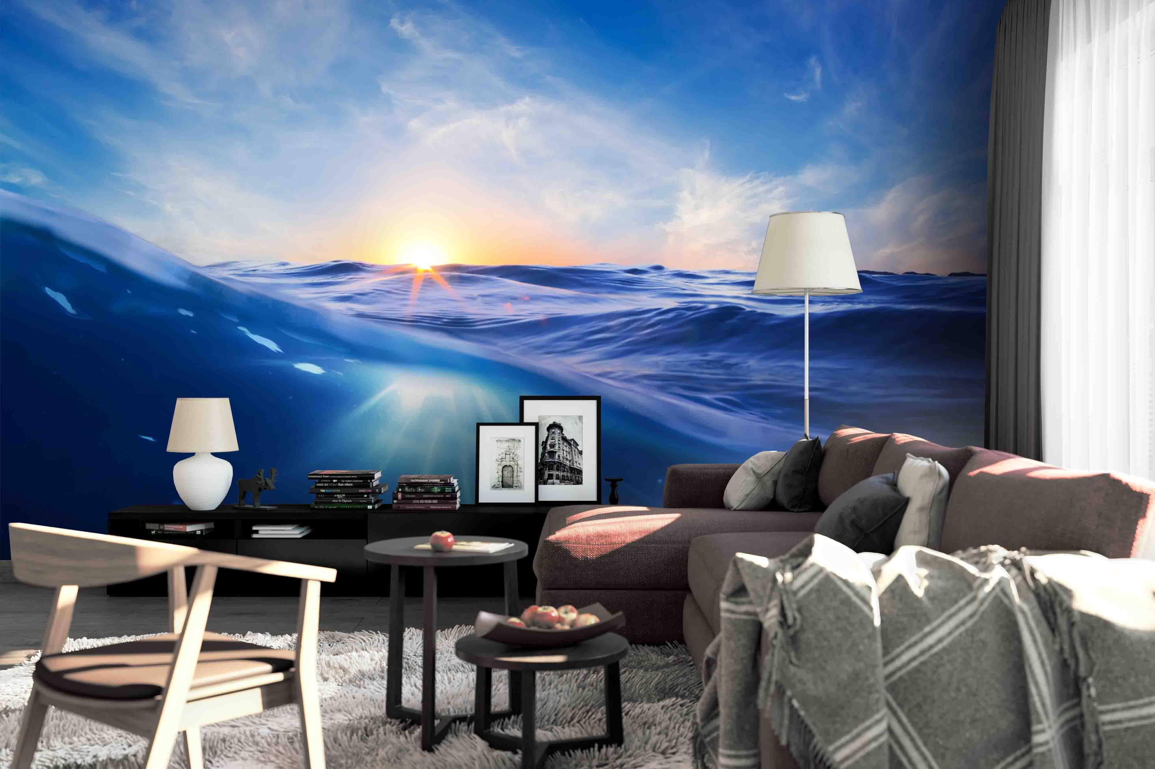 3D Sea Wave Sunrise Wall Mural Wallpaper 2- Jess Art Decoration