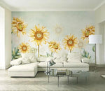 3D Oil Painting Bloomy Sunflowers Wall Mural Removable 129- Jess Art Decoration