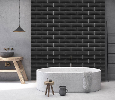 3D Black Rectangle 061 Marble Tile Texture