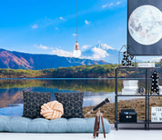 3D lake mountain 95 wall murals- Jess Art Decoration
