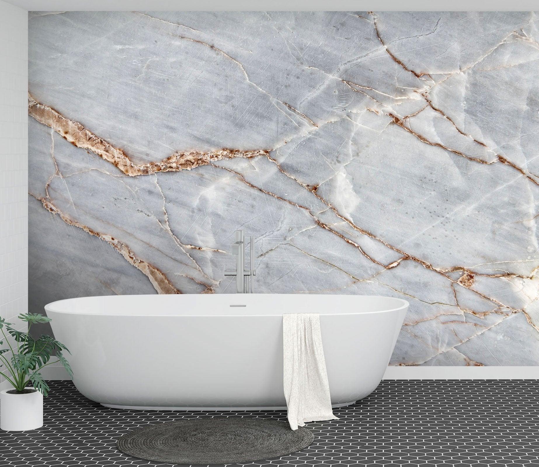 3D White Marble Crack 62 Wall Murals