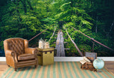 3D green forest wooden bridge wall mural wallpaper 99- Jess Art Decoration