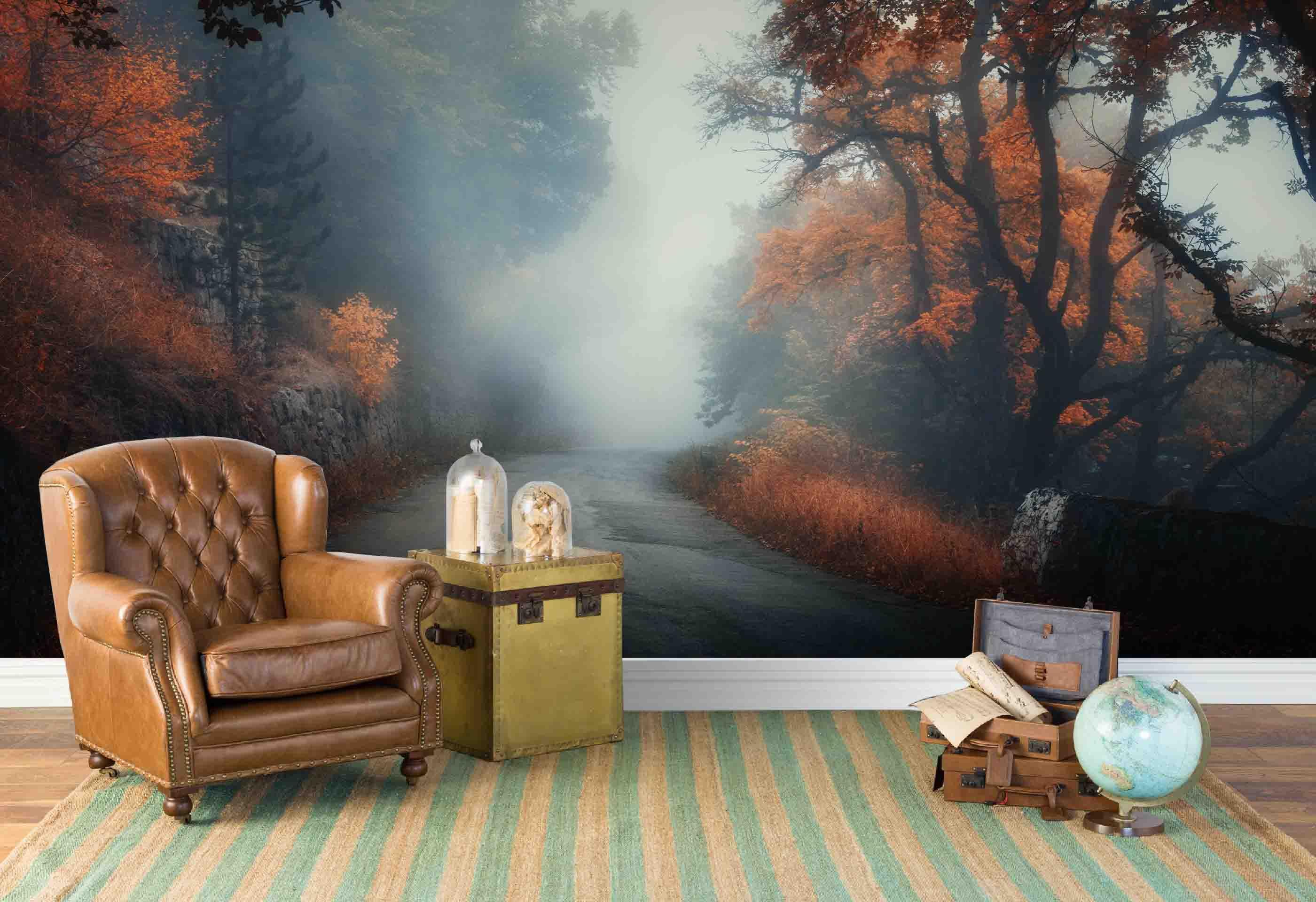 3D Fog Jungle Path Wall Mural Wallpaper  165- Jess Art Decoration