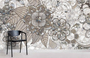 3D Black White Flower Pattern Wall Mural Wallpaper 29- Jess Art Decoration