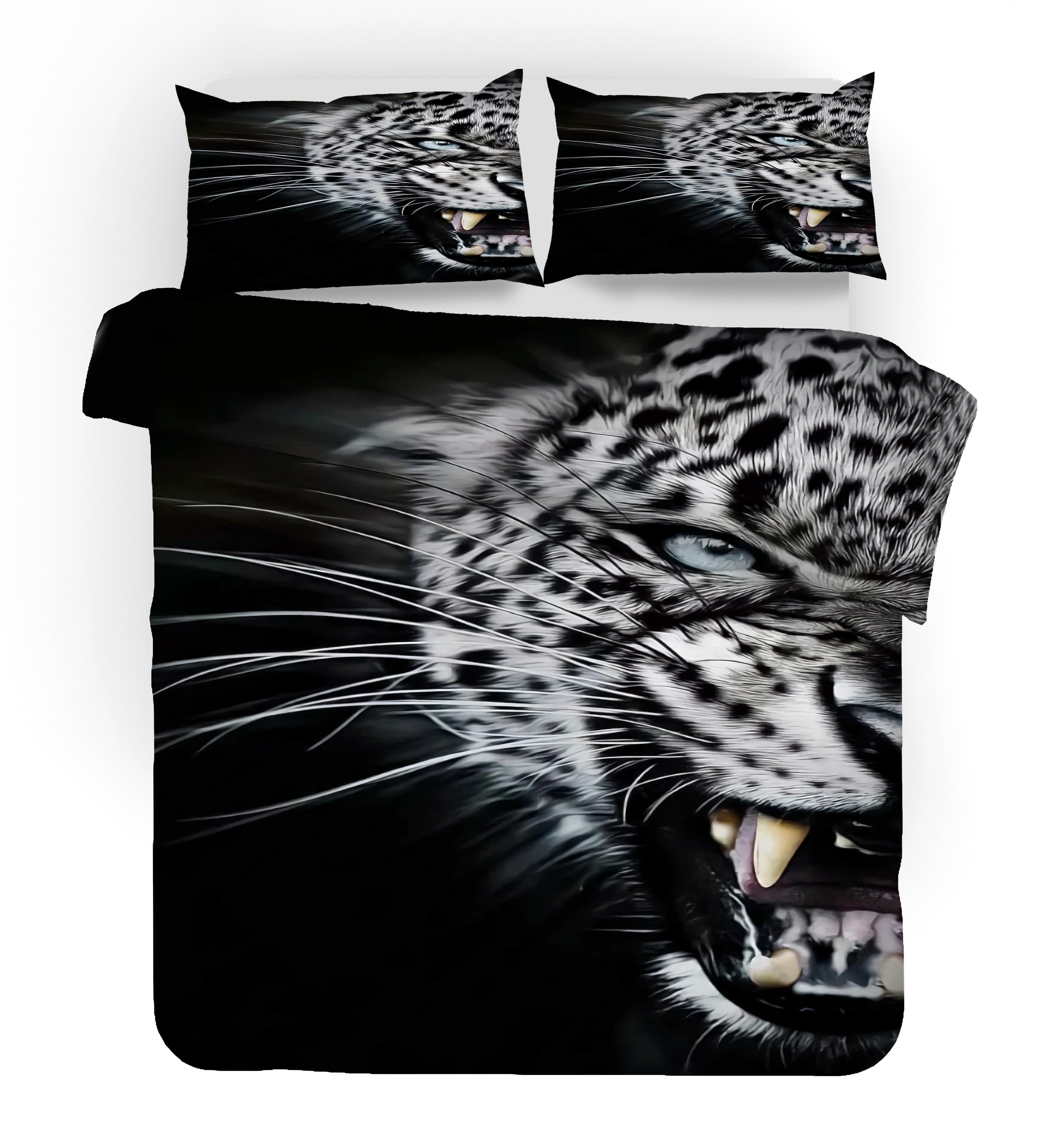 3D Snow Leopard Quilt Cover Set Bedding Set Pillowcases 183- Jess Art Decoration