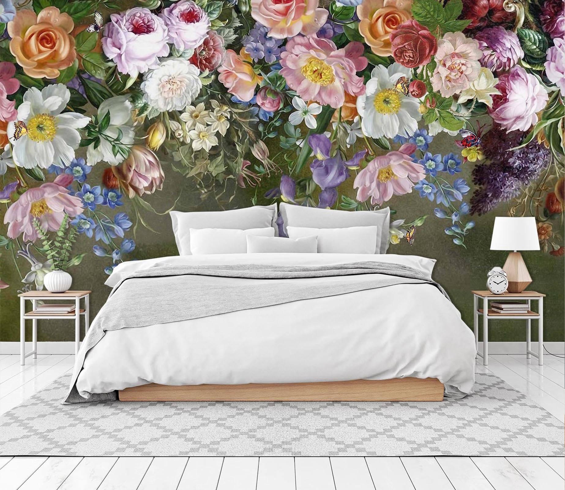 3D Bright Flowers 114 Wall Murals