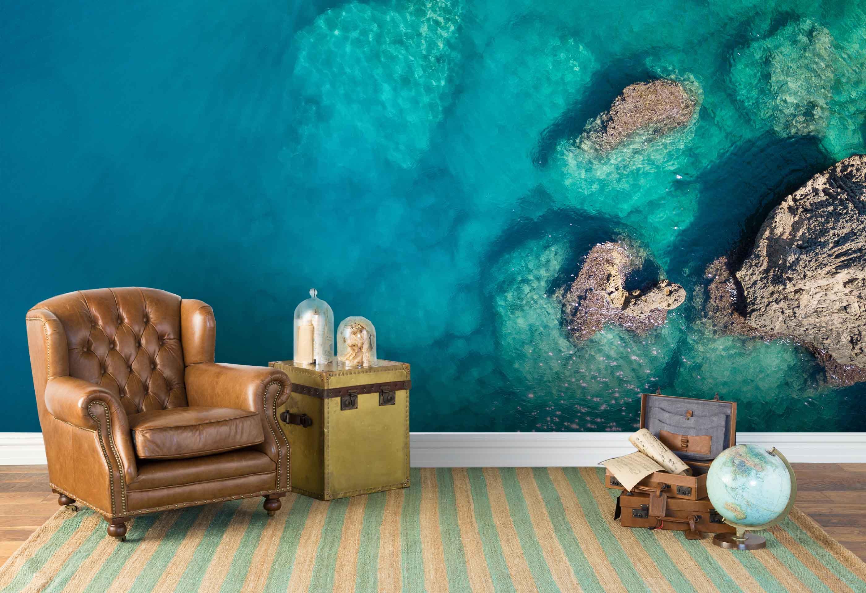 3D Overlooking Deep Blue Sea  Wall Mural Wallpaper 142- Jess Art Decoration