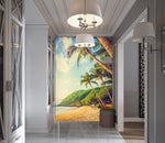 3D beach coconut tree 109 wall murals- Jess Art Decoration